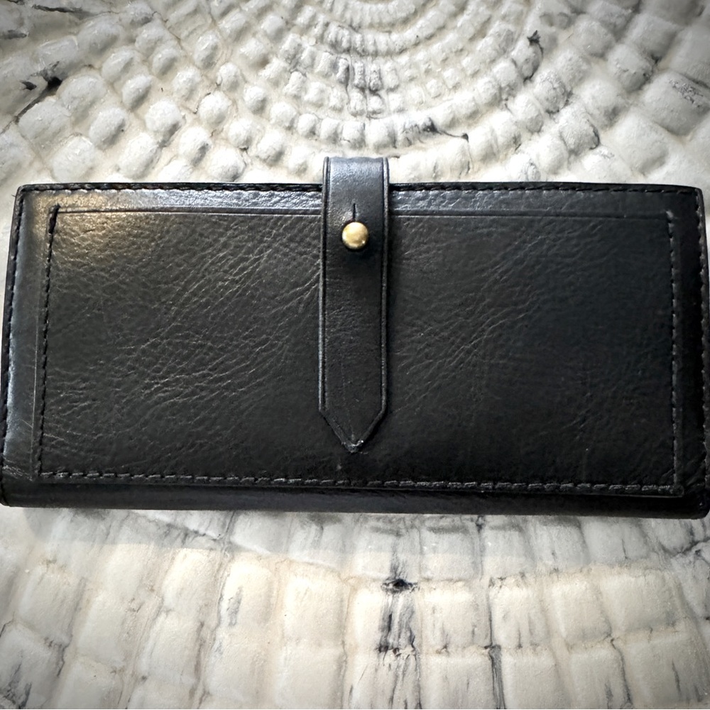 Madewell New Post Leather Wallet, black
